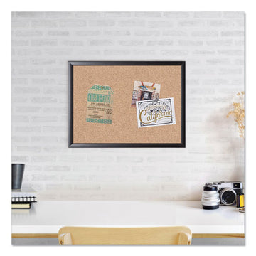 U Brands Cork Bulletin Board, 24 X 18, Natural Surface, Black Frame freeshipping - TVN Wholesale